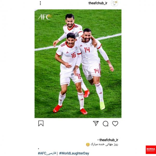لبخند کاپیتان استقلال با ستاره پرسپولیس سوژه جدید کنفدراسیون فوتبال آسیا+عکس