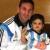 مسی و پسرش بعد از بازی با ایران/عکس