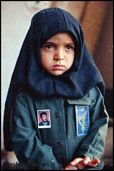 دختر شهید محمود کاوه در لباس پدر+عکس