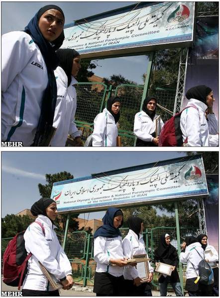عکس/ تحصن تیم ملی فوتبال بانوان ایران مقابل کمیته ملی المپیک
