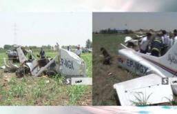 سقوط یک هواپیمای آموزشی در قزوین 