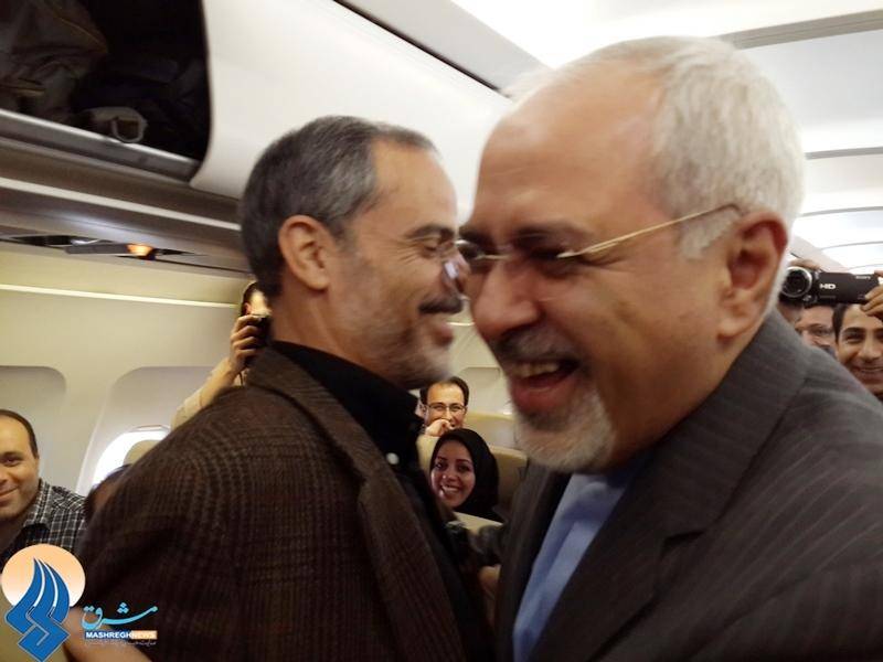 خوشوبش ظریف با خبرنگاران/تصاویر