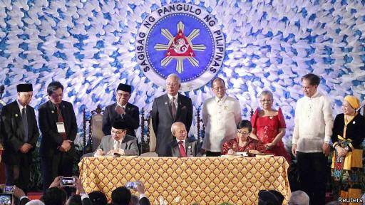 دولت فیلیپین و شورشیان مسلمان توافقنامه صلح امضا کردند