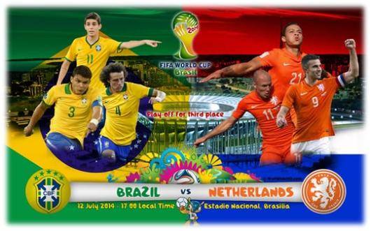 برزیل - هلند در دیدار رده بندی جام جهانی ۲۰۱۴