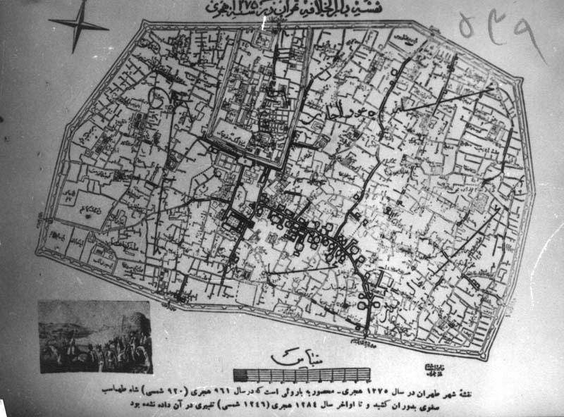 نقشه تهران در عهد ناصری/عکس