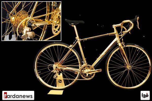 دوچرخه‎ایی از جنس طلا/ عکس