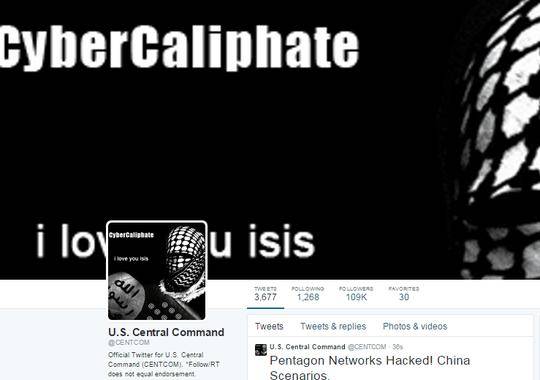هکرهای داعش حساب توییتری فرماندهی مرکزی آمریکا را هک کردند