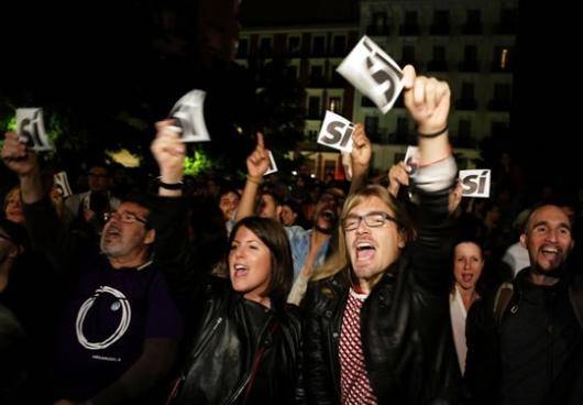 جنبش مخالفان دولت اسپانیا به رهبری حزب چپگرای پودموس پیروز بزرگ انتخابات شورای شهر و شهرداری های اسپانیا شده است