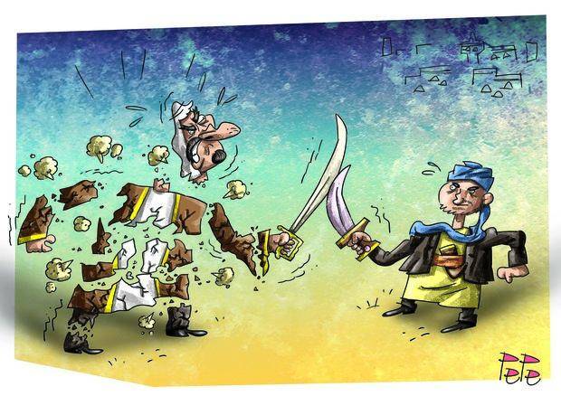 عاقبت عربستان از جنگ با یمن/کاریکاتور