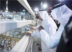 شاه سعودی در محل حادثه مسجدالحرام حضور یافت+ عکس