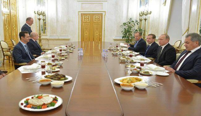 عکس: بشار اسد در ضیافت شام پوتین