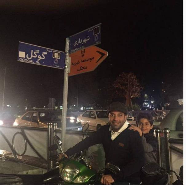 عکس:موتور سواری کامران نجف زاده و پسرش
