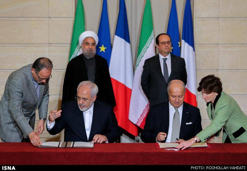 تصاویر: امضای تفاهمنامه میان مقامات ایران و فرانسه