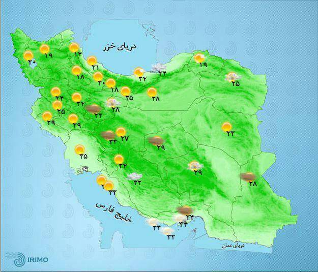 عکس: نقشه وضعیت جوی استان‎ها