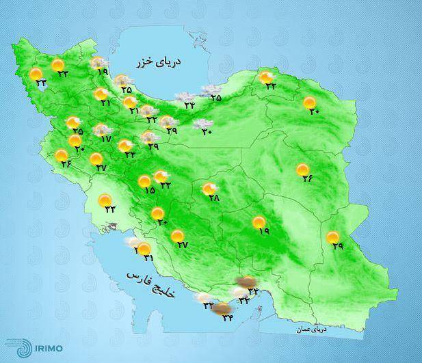 عکس: وضعیت جوی استان‌ها در یک نگاه