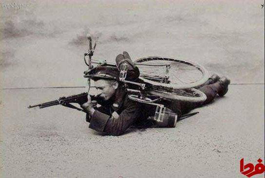 عکس: دوچرخه تاشو جنگی سربازان!