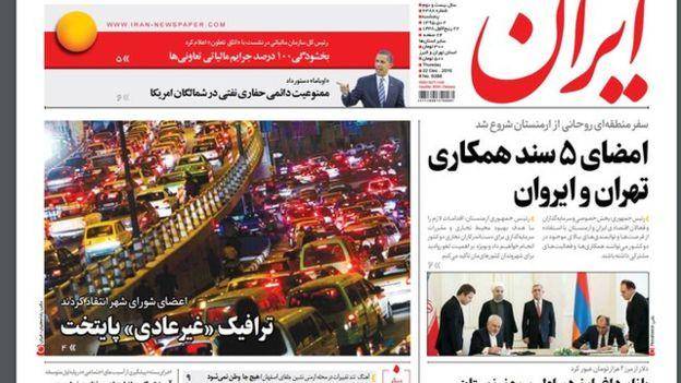روزنامه ایران به نقل از اعضای شورای شهر ترافیک 'غیرعادی' تهران را به قالیباف نسبت داد 