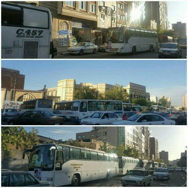 عکس/ جمعیت اتوبوسی برای دیدار با رئیسی در تبریز