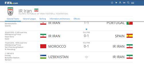 قرار گرفتن دیدار دوستانه تیم ملی مقابل ازبکستان در تقویم سایت فیفا