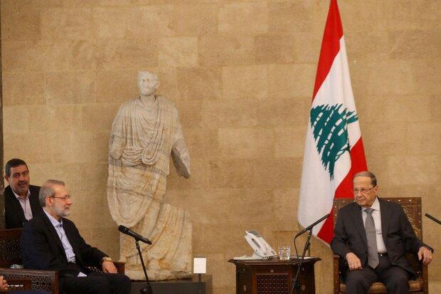 لاریجانی و رئیس جمهور لبنان دیدار کردند