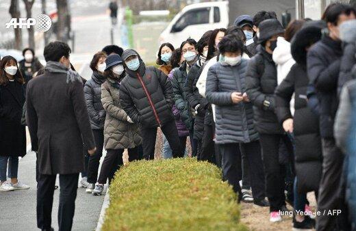 صف خرید ماسک در سئول کره جنوبی/تصاویر