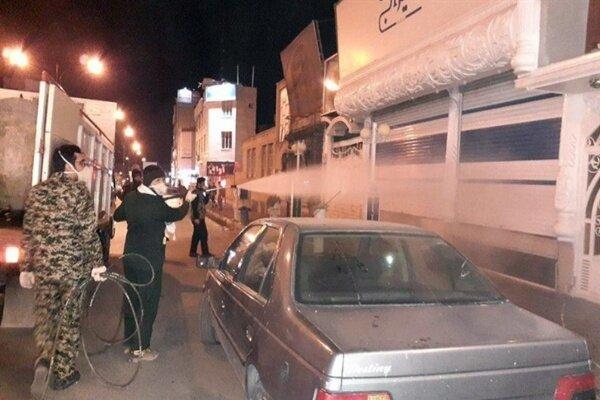 ضدعفونی کردن شهر توسط بسیج دانشجویی دانشگاه فردوسی مشهد
