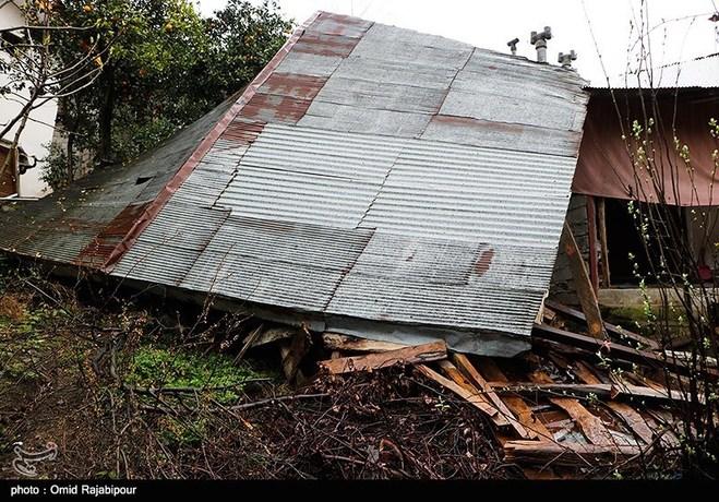 خسارات رانش زمین در روستای لیلیم املش - گیلان