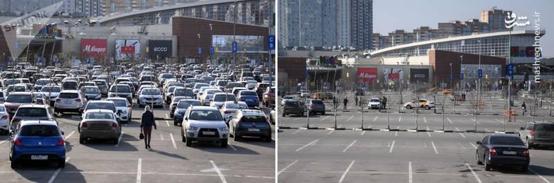 تصاویری از مسکو قبل و بعد از شیوع کرونا