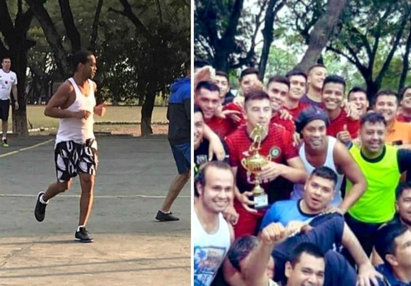 اشک‌ و باربیکیو در مراسم بدرقه رونالدینیو از زندان