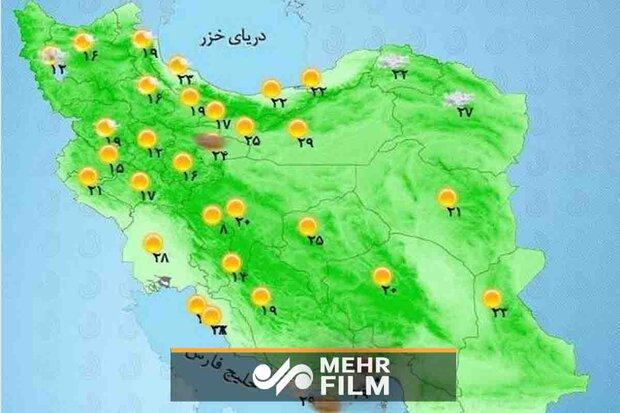 رگبار پراکنده گاهی رعد و برق و وزش باد در نوار شمالی