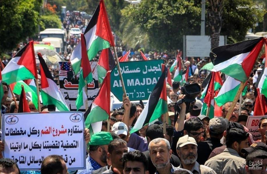 عکس و فیلم| تظاهرات خشم، سراسر فلسطین را فراگرفت؛ «نه به معامله قرن و طرح الحاق»