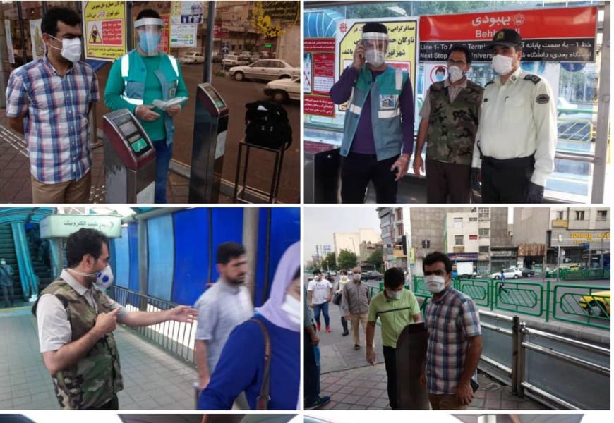 عکس| ممانعت از ورود بدون ماسک به ناوگان حمل و نقل عمومی