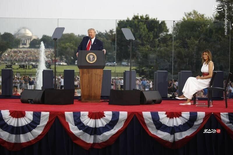 عکس/ ترامپ همچنان پشت دیوار شیشه‌ای
