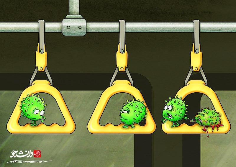 کاریکاتور کرونا در مترو