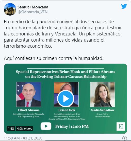 انتقاد ونزوئلا از تحریم‌های آمریکا علیه تهران و کاراکاس