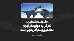 محکومیت تعرض جنگنده‌های آمریکایی به هواپیمای ایرانی توسط مقاومت فلسطین + فیلم