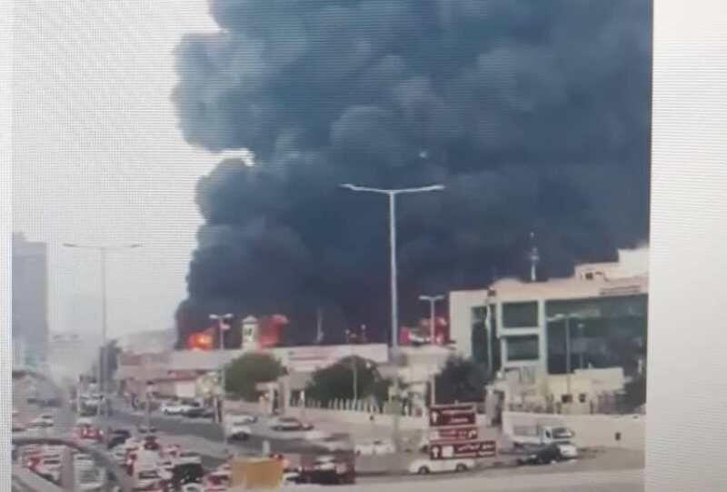 آتش سوزی مهیب در شهر عجمان امارات عربی متحده