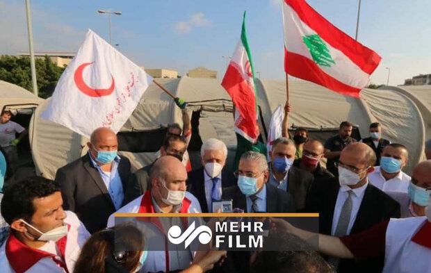 بازدید وزیر بهداشت لبنان از بیمارستان صحرایی هلال احمر ایران