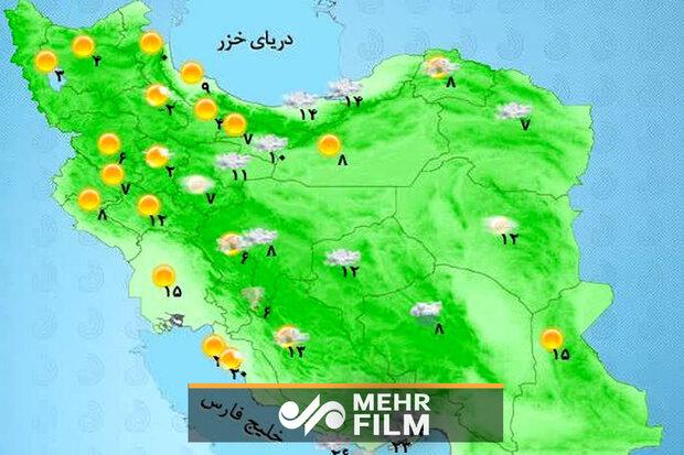 بارش پراکنده در شمال کشور