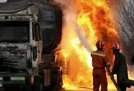 راننده تانکر «زنده زنده» در آتش سوخت