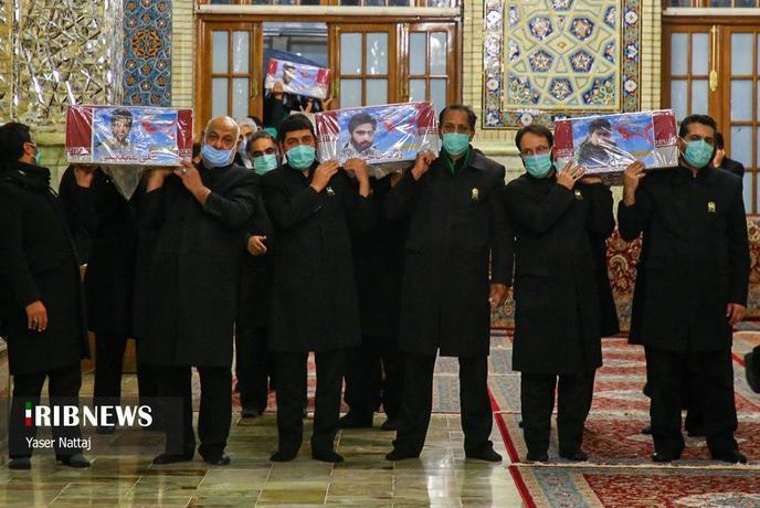 پیکر مطهر شهدای خان طومان در حرم رضوی