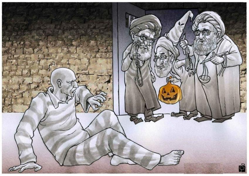 کاریکاتور/  هالووین در زندان های ایران&lrm;