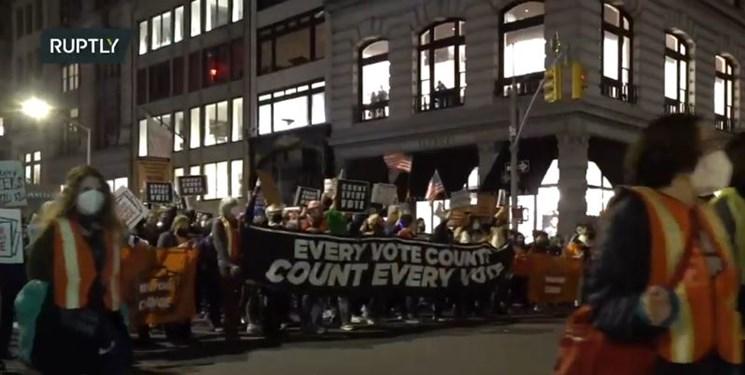 تظاهرات مردم نیویورک علیه ترامپ و آراء الکترال
