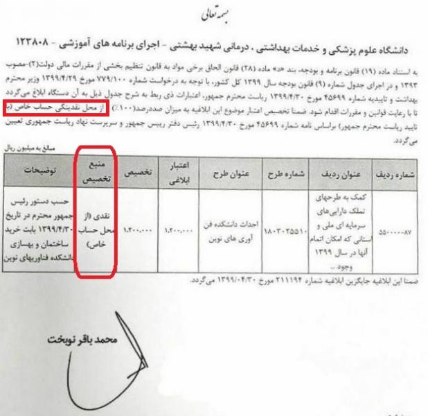 سازمان برنامه و بودجه حساب خاص را سانسور کرد