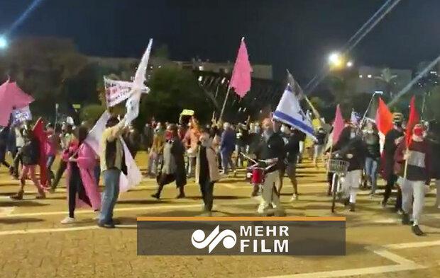 تظاهرات هزاران نفری اشغالگران صهیونیستی علیه نتانیاهو