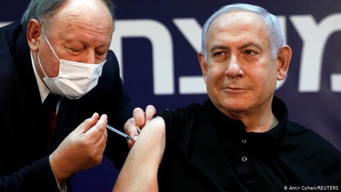 نتانیاهو در انظار عموم واکسن کرونا زد
