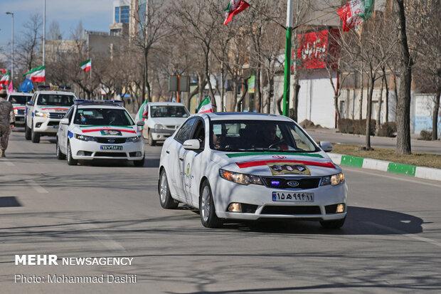 راهپمایی خودرویی و موتوری در خیابان‌های اردبیل برگزار شد