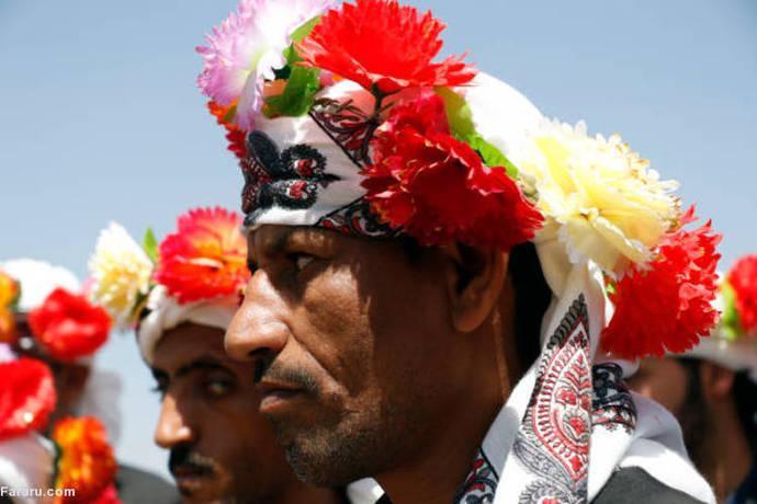 جشن ازدواج ۴۰ داماد نابینا در یمن