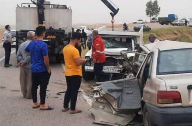 تصادف ۲ خودرو در دزفول یک کشته و چهار مصدوم برجا گذاشت