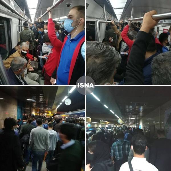 عکس| وضعیت اسفبار متروی تهران در دومین روز قرمز پایتخت